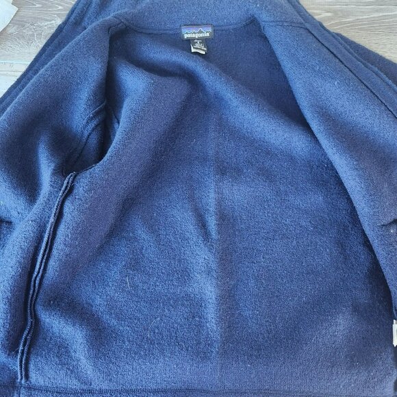 Patagonia 100% Wool Womens Small Navy Blue Zip Vintage Sweater Coat Long Sleeve - Picture 7 of 15